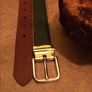 AA Leather Belt in Forest Green-NWOT
