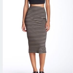 Sanctuary Clothing Striped Midi Skirt