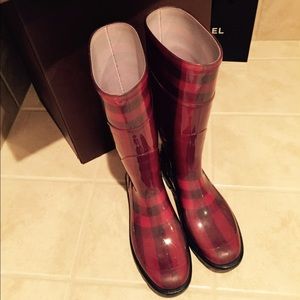 Cranberry Burberry Rain Boots