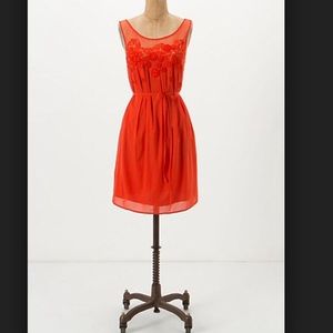 Anthropologie Meadow Rue Orange Dress w/ Tie