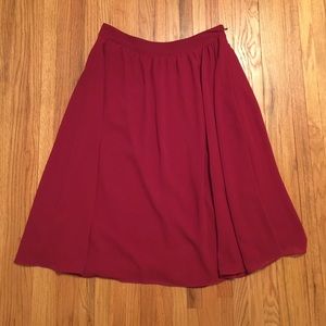 Forever 21 | Burgundy Flowy Midi Skirt
