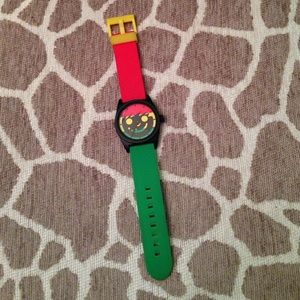 Rasta colored Neff watch
