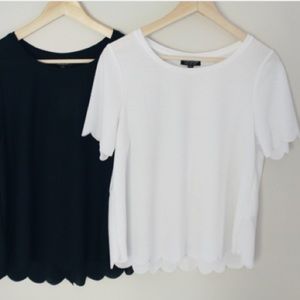 brand new with tags top shop scalloped white tee