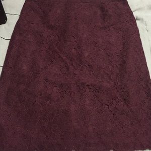 Banana Republic Burgundy Lace Skirt