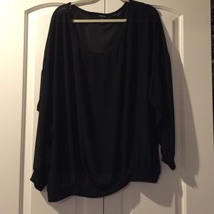 Torrid black sheer long sleeve shirt