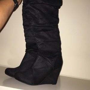 Black "suede" boots