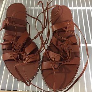 J. Crew Studded Lace Up Gladiator Sandals