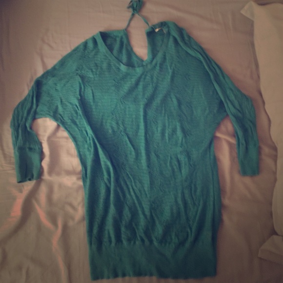 Lauren Conrad teal tunic sweater l