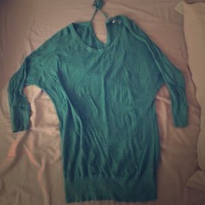 Lauren Conrad teal tunic sweater l