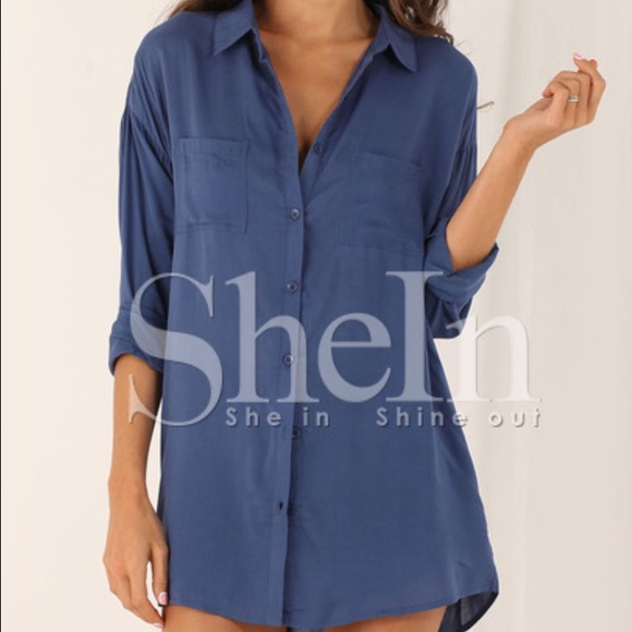 Dresses & Skirts - BLUE BUTTON DOWN SHIRT DRESS