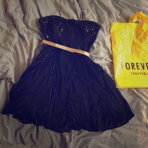 Black strapless dress