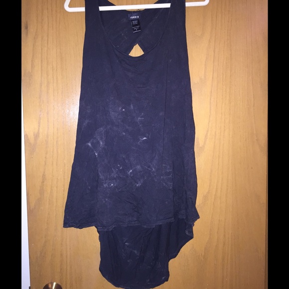 Torrid distressed black tank with open back