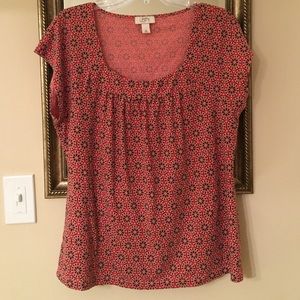 Ann Taylor Loft pink cap sleeve shirt Sz:XL