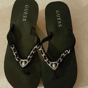 Guess wedge flip flops