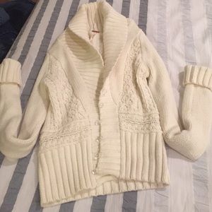 Free People Crystal Button Sweater