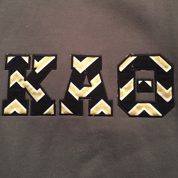 Kappa Alpha Theta sweatshirt appliqué letters