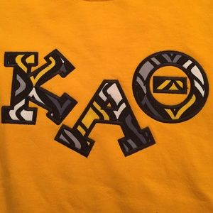 Kappa Alpha Theta crew neck appliqué letters