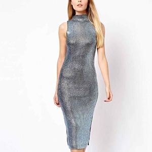 ASOS Knitted Foil Print Dress