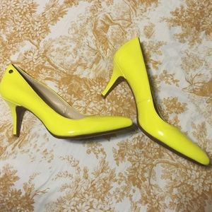 Calvin Klein neon yellow heels