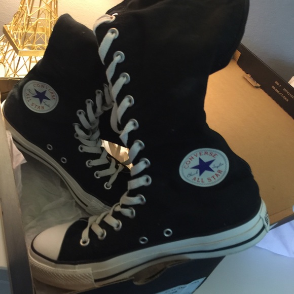 High converse shoes black