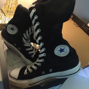 High converse shoes black