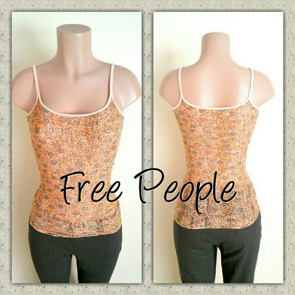 FREE PEOPLE FALL COLOR LACE TANK - Picture 1 of 4