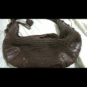 Brown leather hand bag