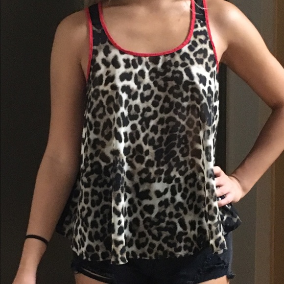 Flowy Cheetah Print See-through Top