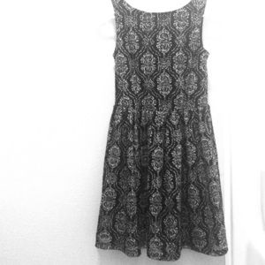 Elegant Black & White Crochet Fit and Flare Dress