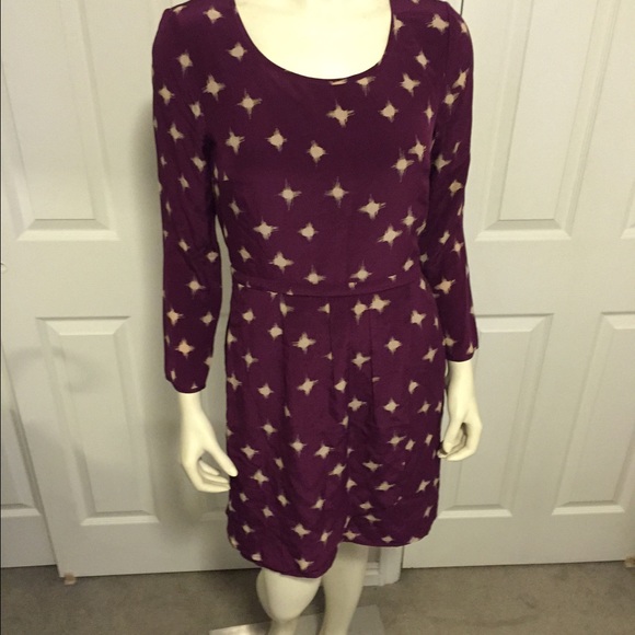 Madewell purple silk ink brush dress Sz 4