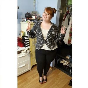 SOLDLane Bryant Plus Size Grey Polka Dot Blazer 14
