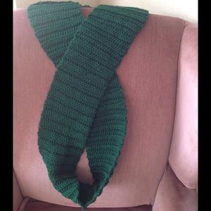 Forest Green Crochet Scarf