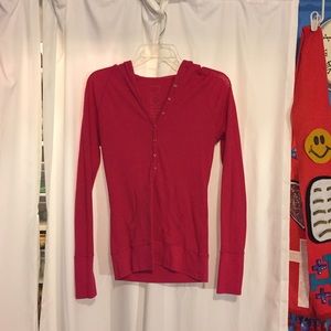 Pink sweater with hood