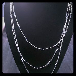 Long silver necklace