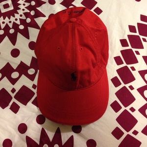 red polo cap