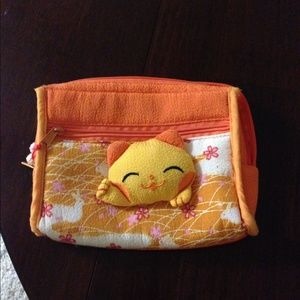 **SALE** lucky cat pouch with pocket