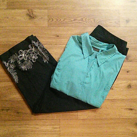 Apostrophe Blouse & Capri's size fits 14!!!