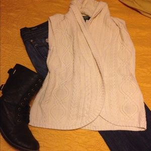 Ralph Lauren Cable Knit Sweater Vest-Petite Sm