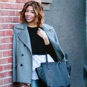 H&M Oversized Grey Peacoat