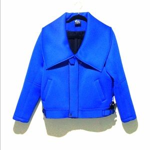 Opening Ceremony Cobalt Blue Neoprene Biker Jacket