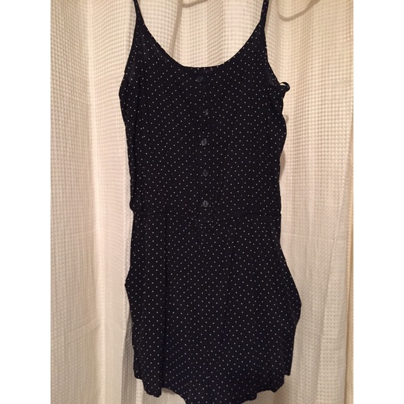 Black polka dot romper