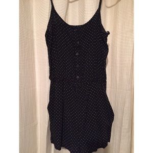 Black polka dot romper