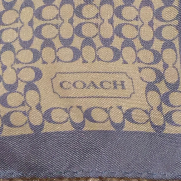 Coach Blue Silk scarf - Picture 2 of 4