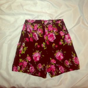 High wasted floral shorts