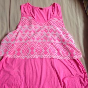 Bongo pink 2 layer tribal tank top size 3x