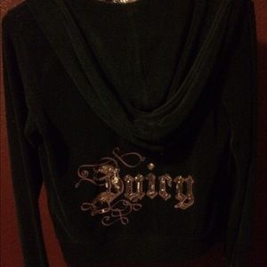 Black juicy couture zip up hoodie