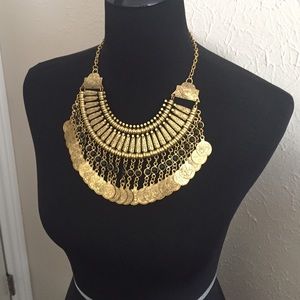 Jewelry - Black Bead Accented Long Token Coin Necklace Jewelry - Black Bead Accented Long Token Coin Necklace