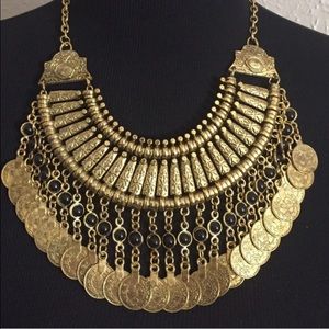 Jewelry - Black Bead Accented Long Token Coin Necklace Jewelry - Black Bead Accented Long Token Coin Necklace