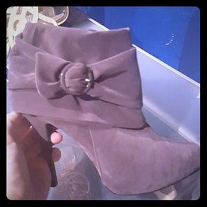Grey/purple booties