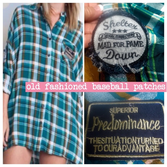 🌺HP 11/11🌺OVERSIZE PLAID BUTTON UP TOP - Picture 3 of 3